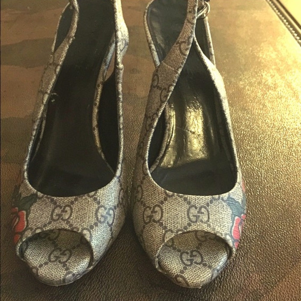 GUCCI PEEP TOE SLING BACK